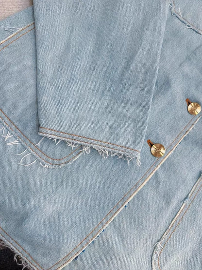Chanel 20p oversized blue denim jacket