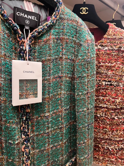 Chanel 23A Green tweed Jacket