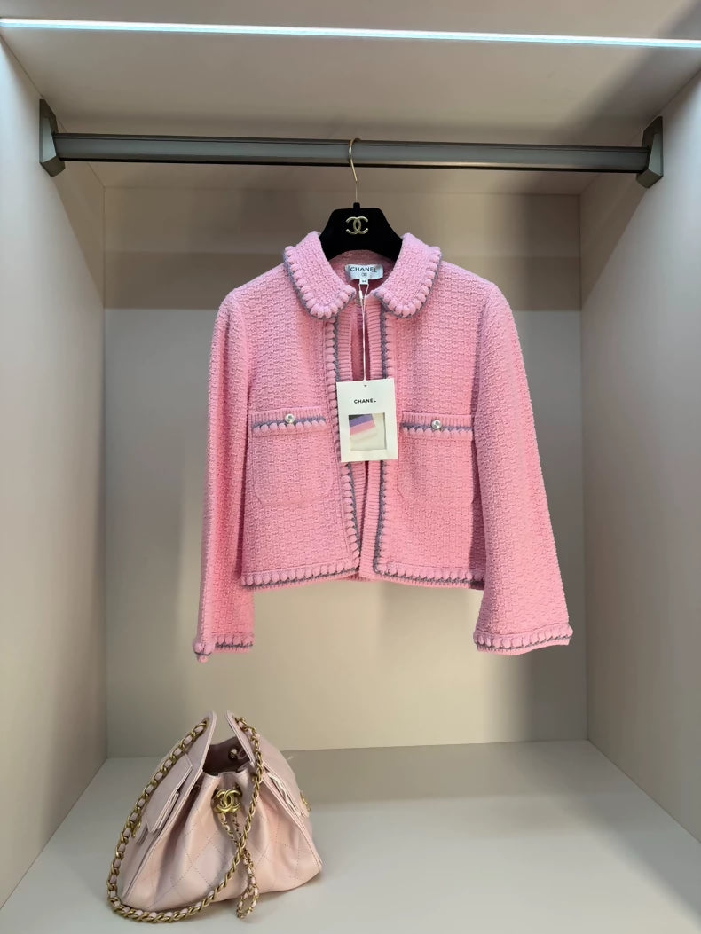 Chanel 25p pink cardigan
