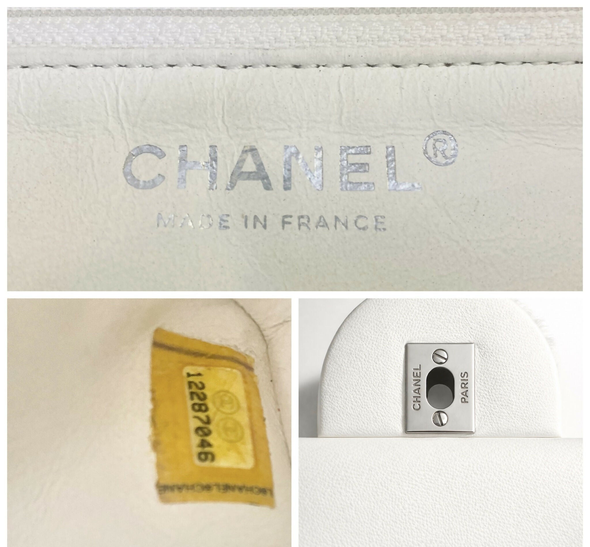 Ultra Rare Chanel 08A Huge Swarovski CC White Pony Classic Medium
