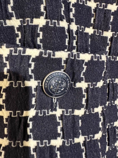 Chanel 18A black Check Coat