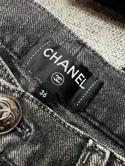 Chanel 23C smoky grey double-C jeans