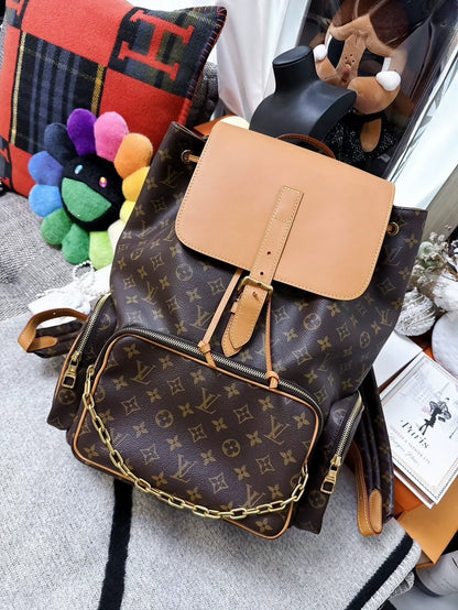 Louis Vuitton Trio monogram chain backpack