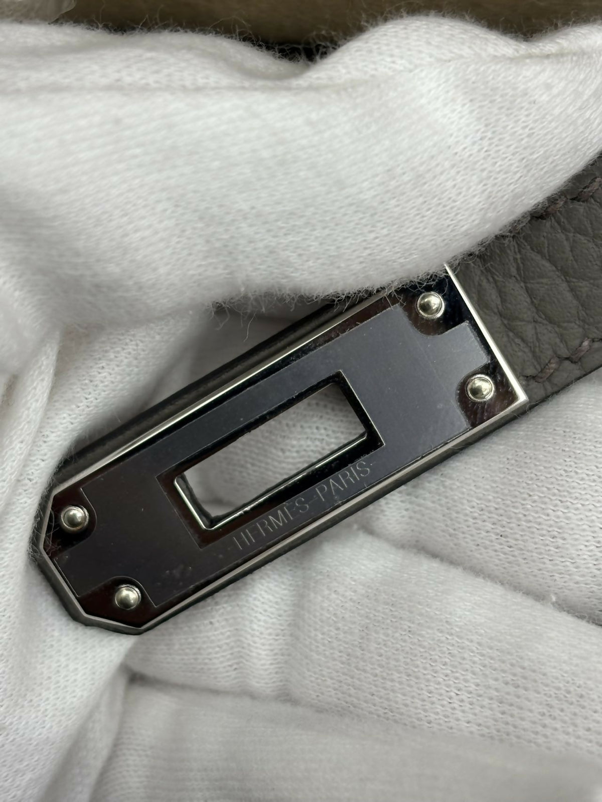 Hermès Kelly Ado Backpack Étain / Etain Clemence (TC) Leather with Palladium Hardware