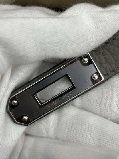 Hermès Kelly Ado Backpack Étain / Etain Clemence (TC) Leather with Palladium Hardware