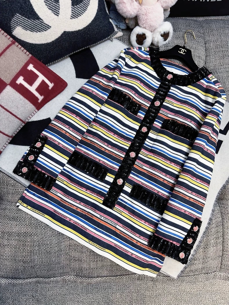 Chanel 22S colorful striped dress
