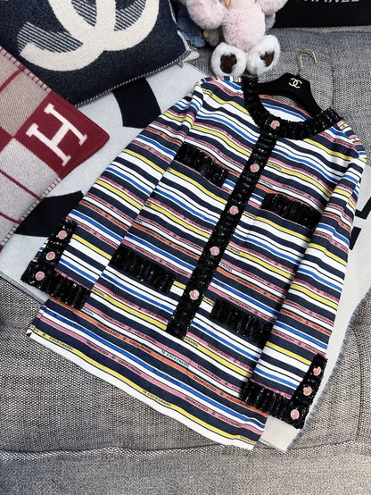 Chanel 22S colorful striped dress