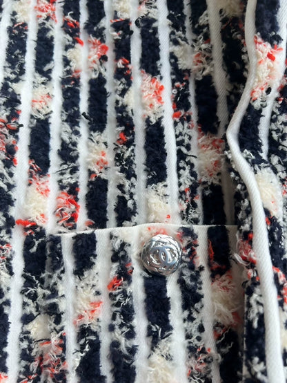 Chanel 19K Black and white denim tweed jacket