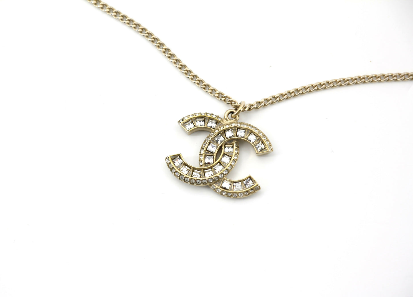 Chanel F16V Rhinestone Classic CC Double-Sided Chain Adjustable Clasp Necklace