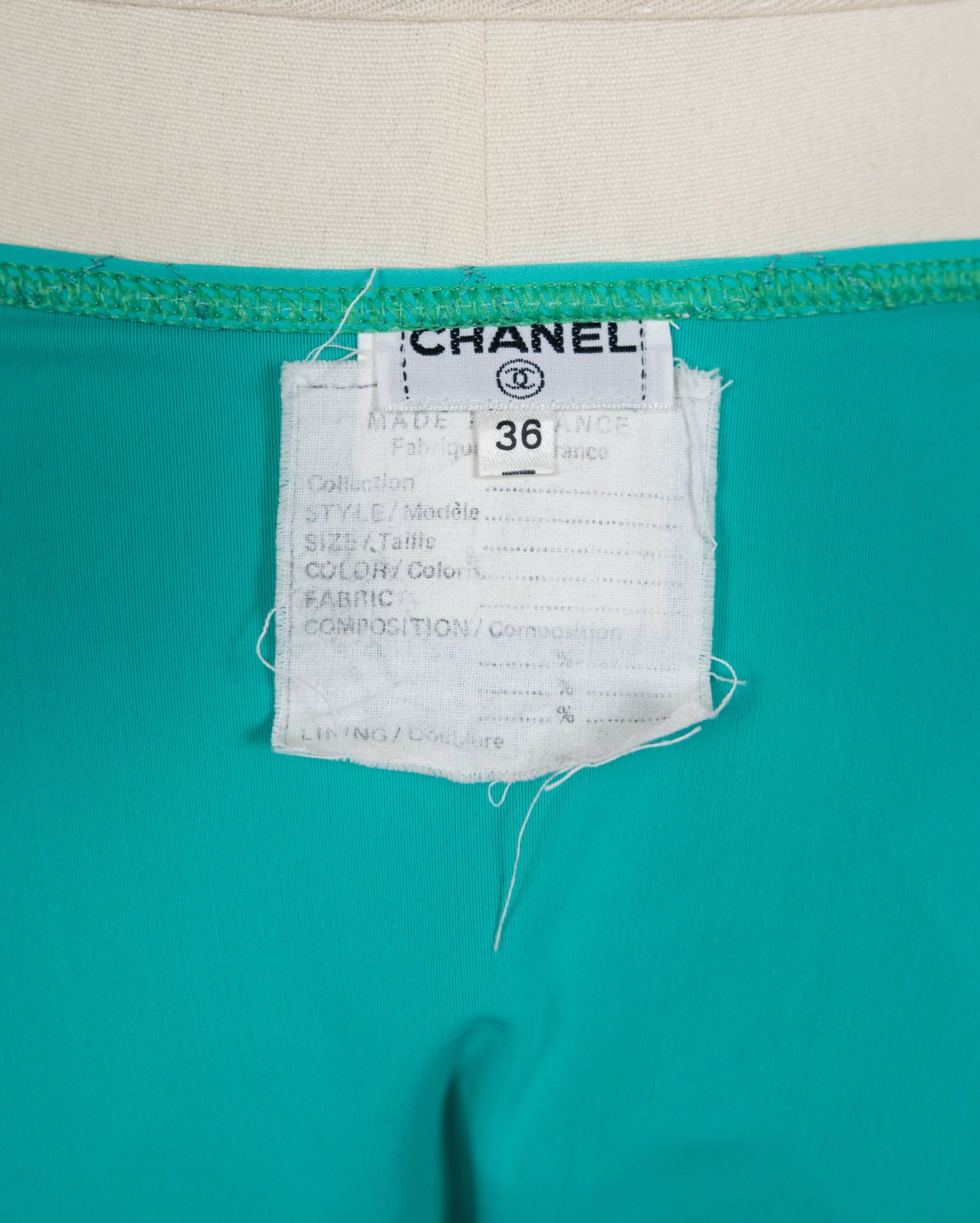 Chanel 1994 Cruise Vintage Teal Logo Quilted Bikini