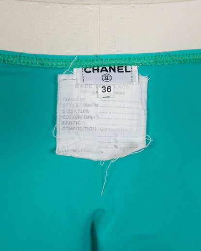 Chanel 1994 Cruise Vintage Teal Logo Quilted Bikini