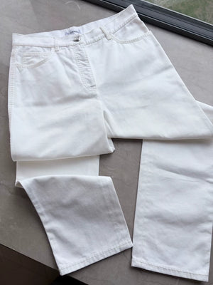 Chanel 24n White Double C Straight Leg Jeans