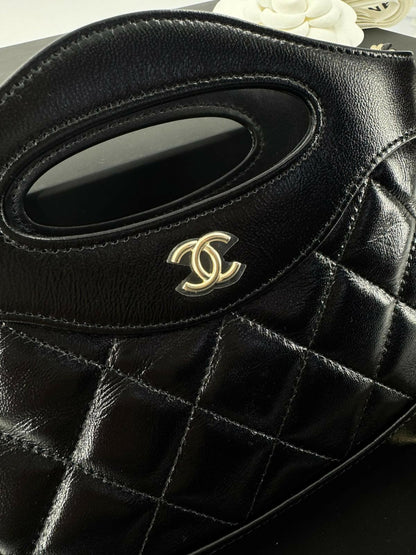 Chanel 31 Nano Black Shiny Lambskin Bag with GHW