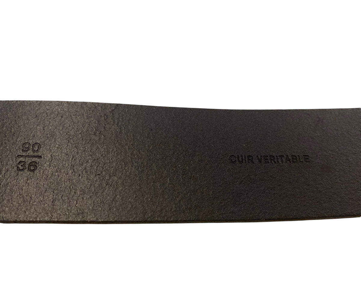 Chanel 2013 Black Silver Oval CC Leather Belt