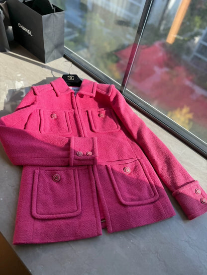 Chanel 20C lipstick pink tweed jacket