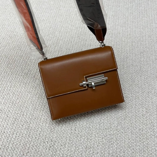Hermès Verrou mini saddle leather palladium hardware