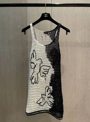 Chanel 22 Black & white Dove Dress