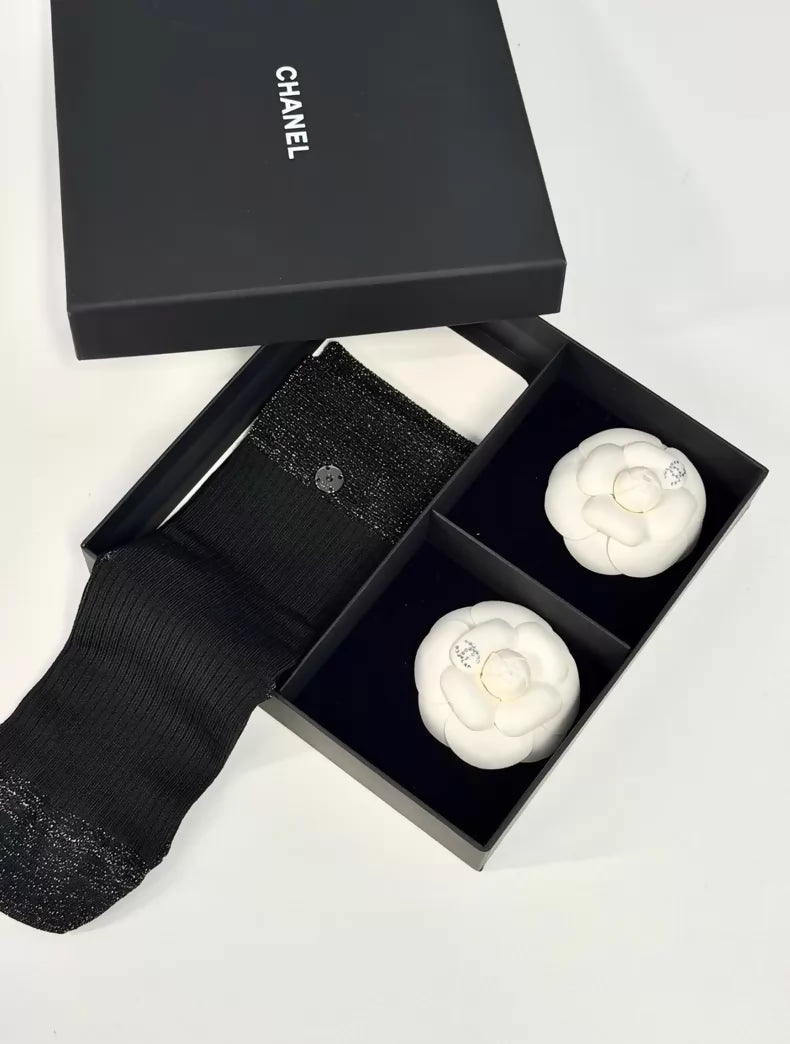 Chanel 25P Camellia Socks