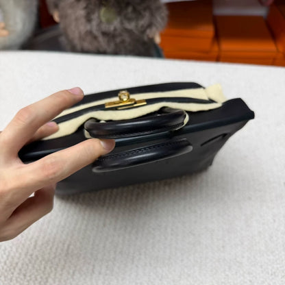 Hermès Birkin 25 Black Volupto Leather gold hardware