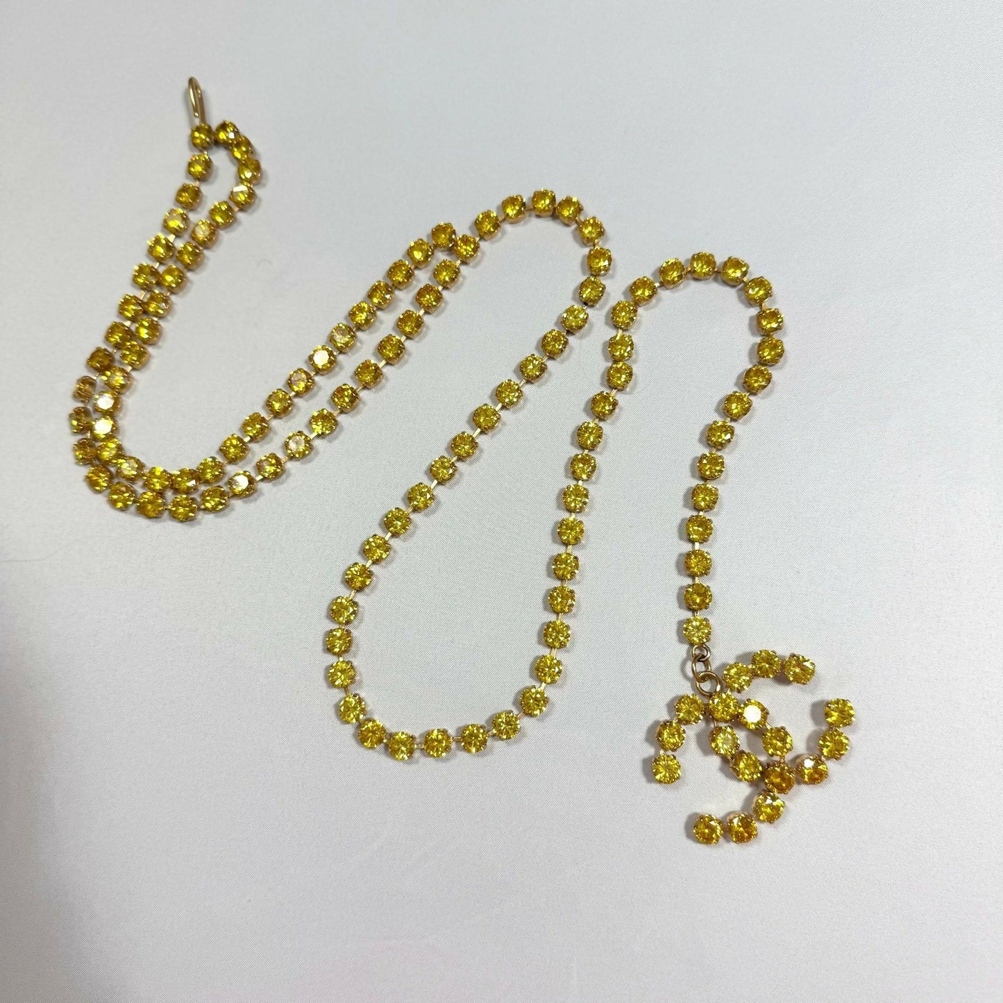 Chanel Spring-Summer 1995 Barbie Collection Yelow Rhinestone Dangle Belt