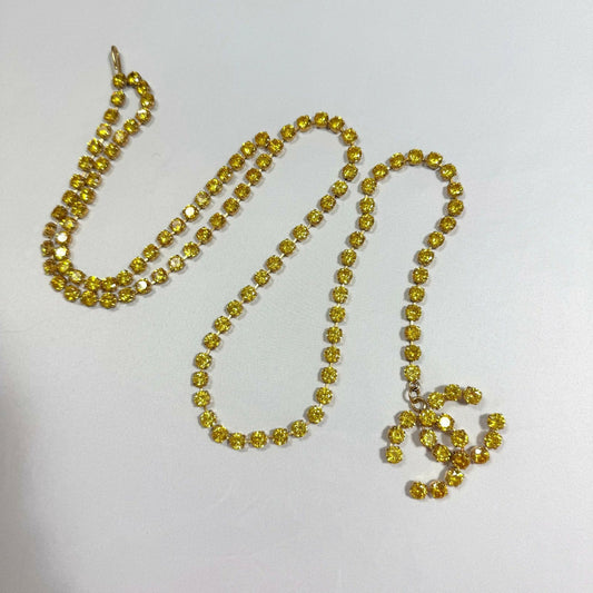 Chanel Spring-Summer 1995 Barbie Collection Yelow Rhinestone Dangle Belt