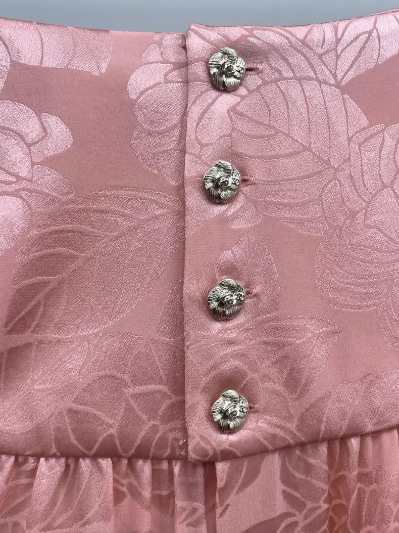 Chanel 23K camellia silk skirt