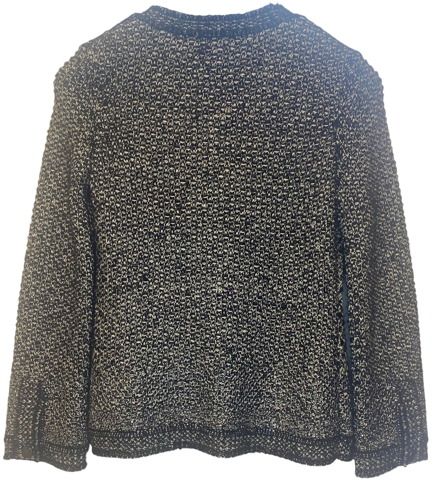 Chanel 11A Tweed Cashmere Swarovski Crystals Cardigan Sweater FR 34