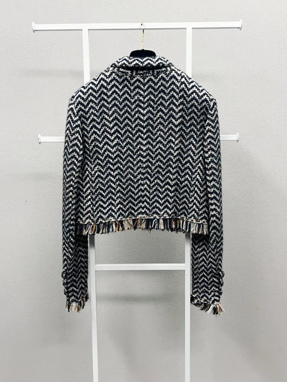 Chanel 19N black 
white Tweed Jacket
