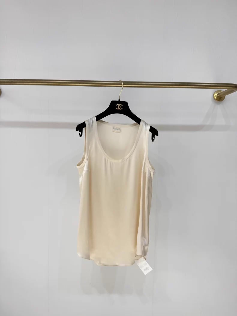 Brunello Cucinelli silk sleeveless vest top