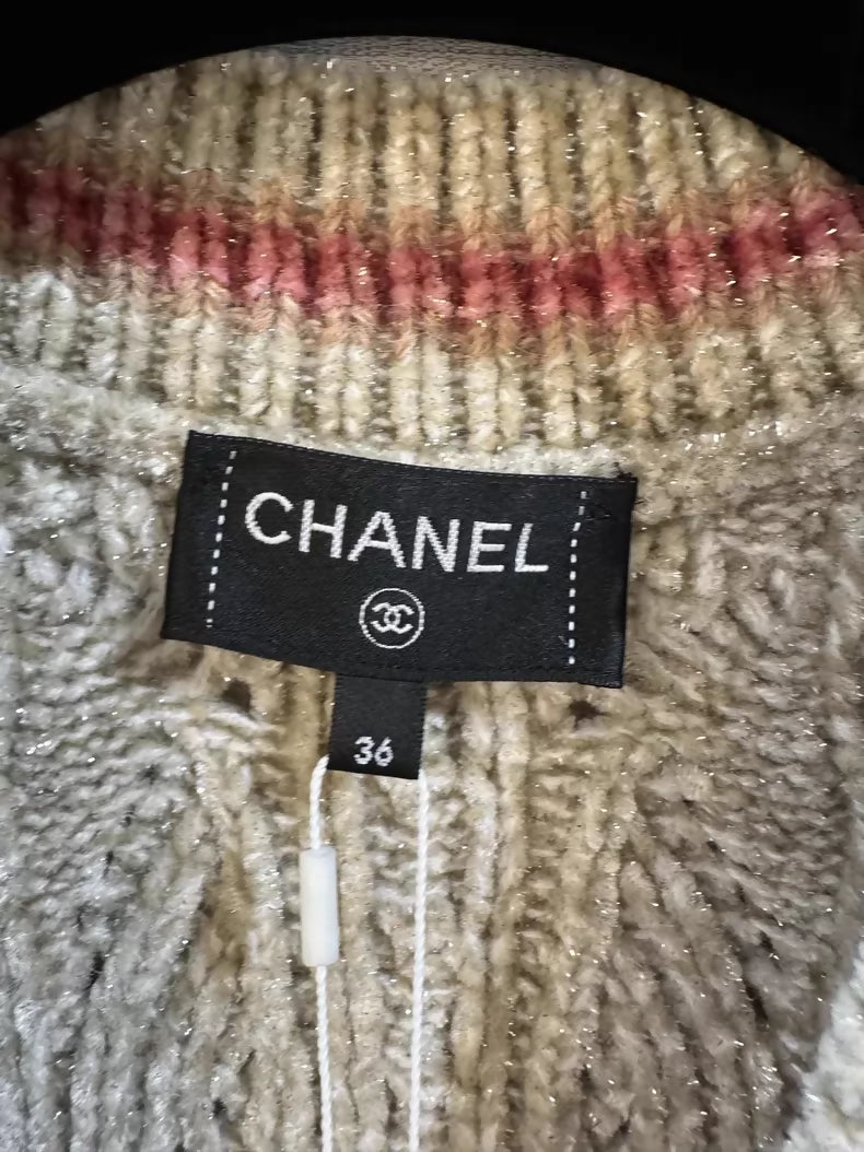 Chanel 22B velvet V-neck knit vest + Skirt