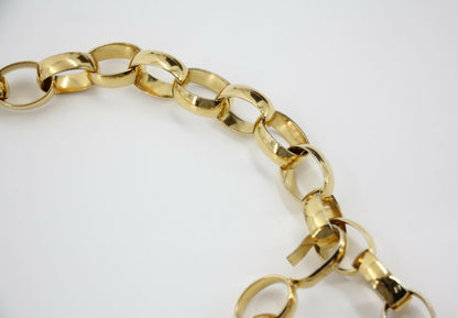 Chanel Vintage 54-71 Gold Plated Chunky Chain Large Coin Belt