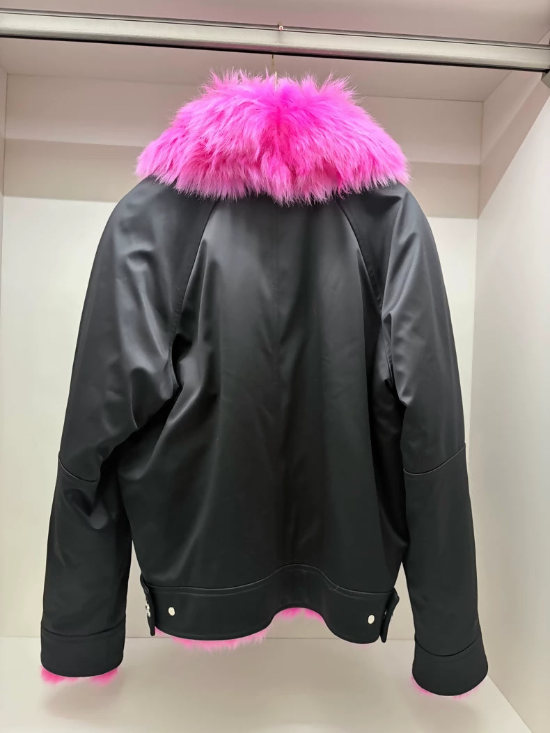 Chanel 23N black & pink Fur Jacket