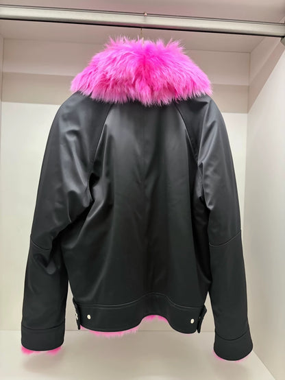 Chanel 23N black & pink Fur Jacket