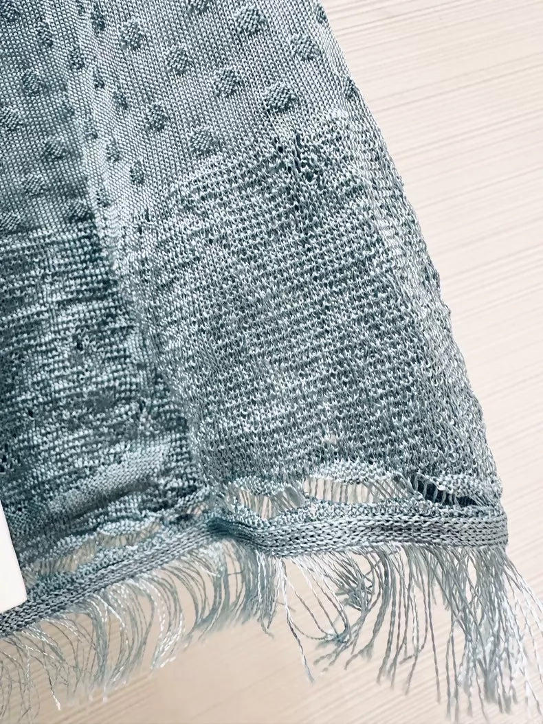 Chanel 26p blue silk top