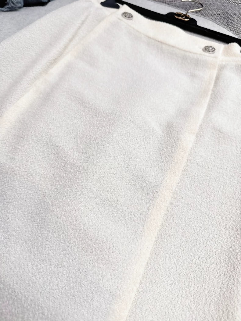 Chanel Off-White Midi Skirt