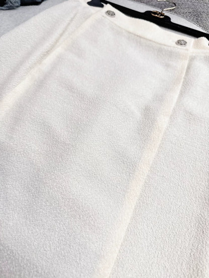 Chanel Off-White Midi Skirt