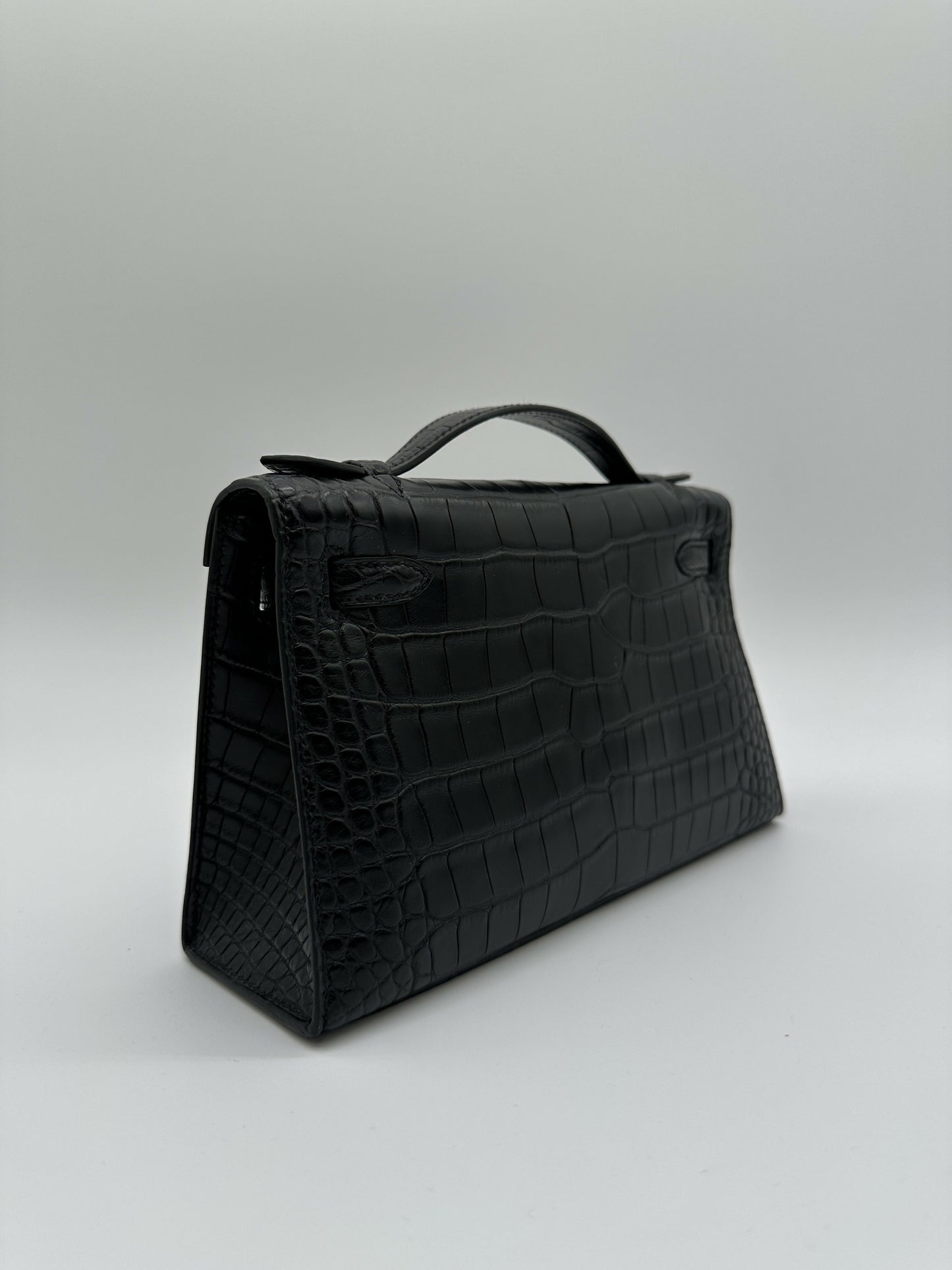 Hermès Kelly Pochette Black Matte PHW K 2025