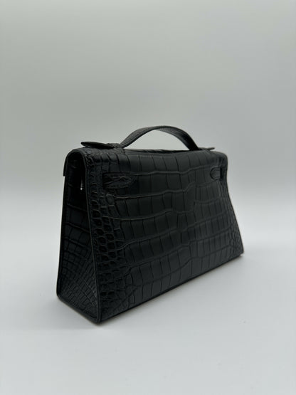 Hermès Kelly Pochette Black Matte PHW K 2025