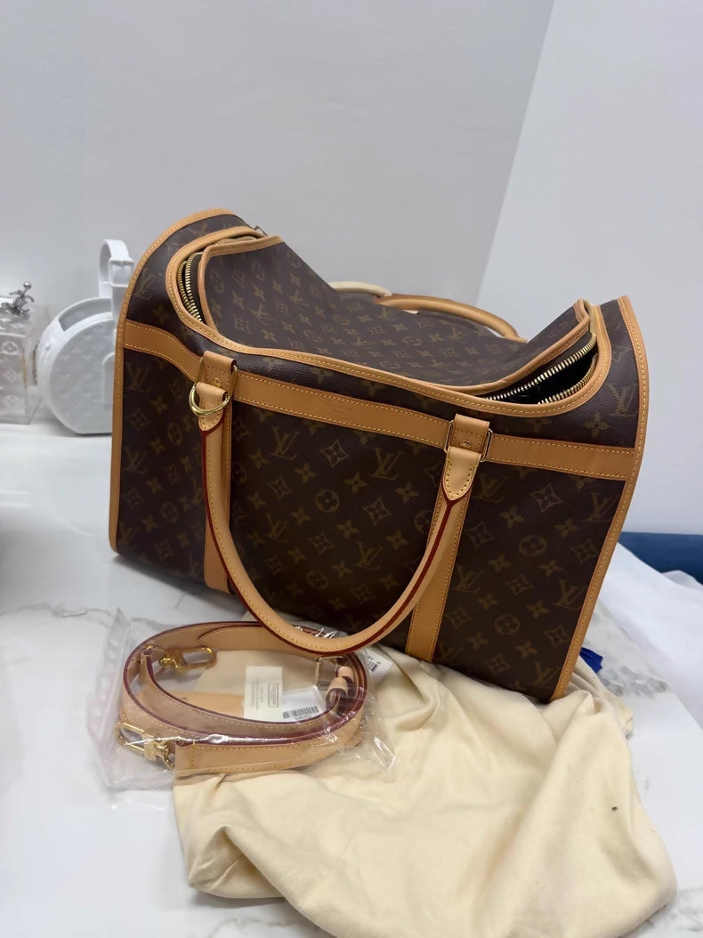 New Louis Vuitton monogram pet bag with shoulder strap