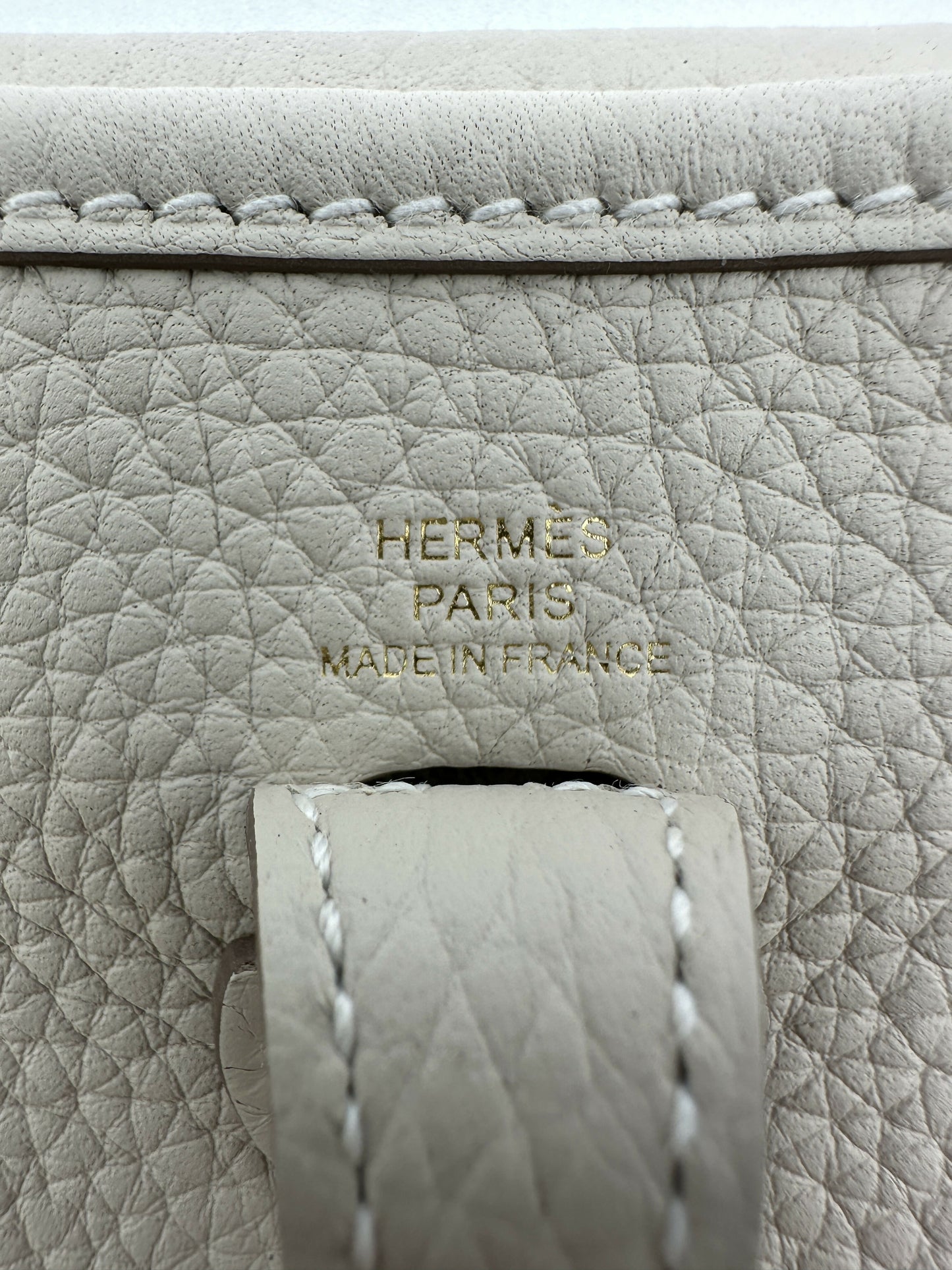 Hermes Mini Evelyne Clemence Craie GHW Stamp K 2025