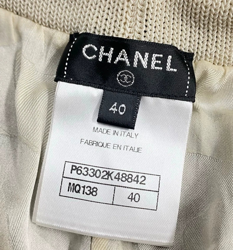 Chanel blue and white wide-leg pants