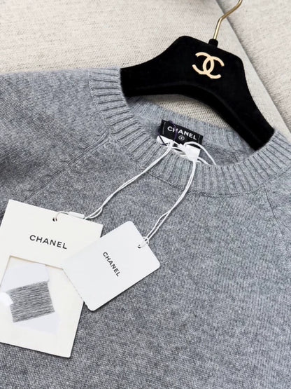 Chanel 24b grey cashmere sweater