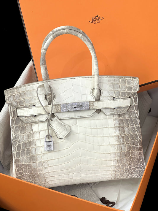 Hermès Birkin 30 Himalaya Matte Niloticus Crocodile (..) with 18K White Gold & Diamond Hardware