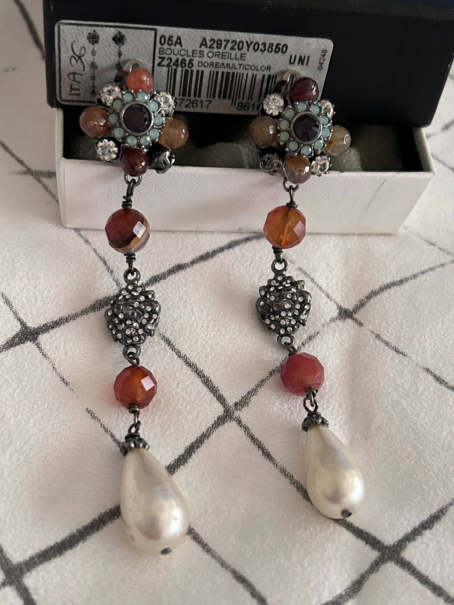Chanel 06A multicolor beaded pearl earrings