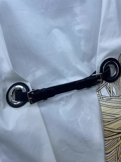 Hermes black and white print shirt with back waist