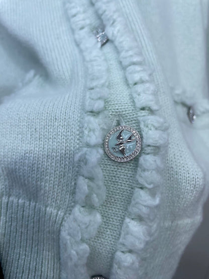 Chanel 25S mint green cardigan