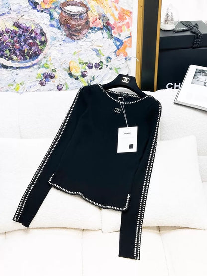 Chanel 22C  black knit top