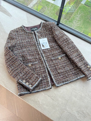 Chanel 2018 Brown Tweed Woven Jacket