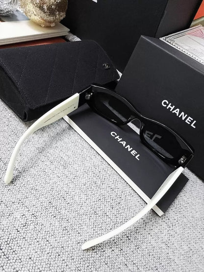 Chanel black and white double C sunglasses