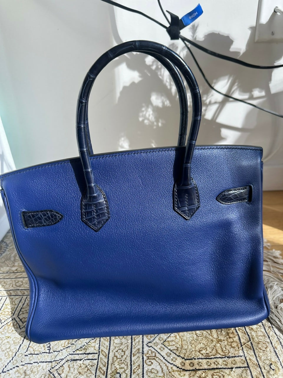 Hermes Birkin Touch 30 Bleu Marine Matte Mississipien Alligator and Bleu Saphir Novillo Rose Gold Hardware